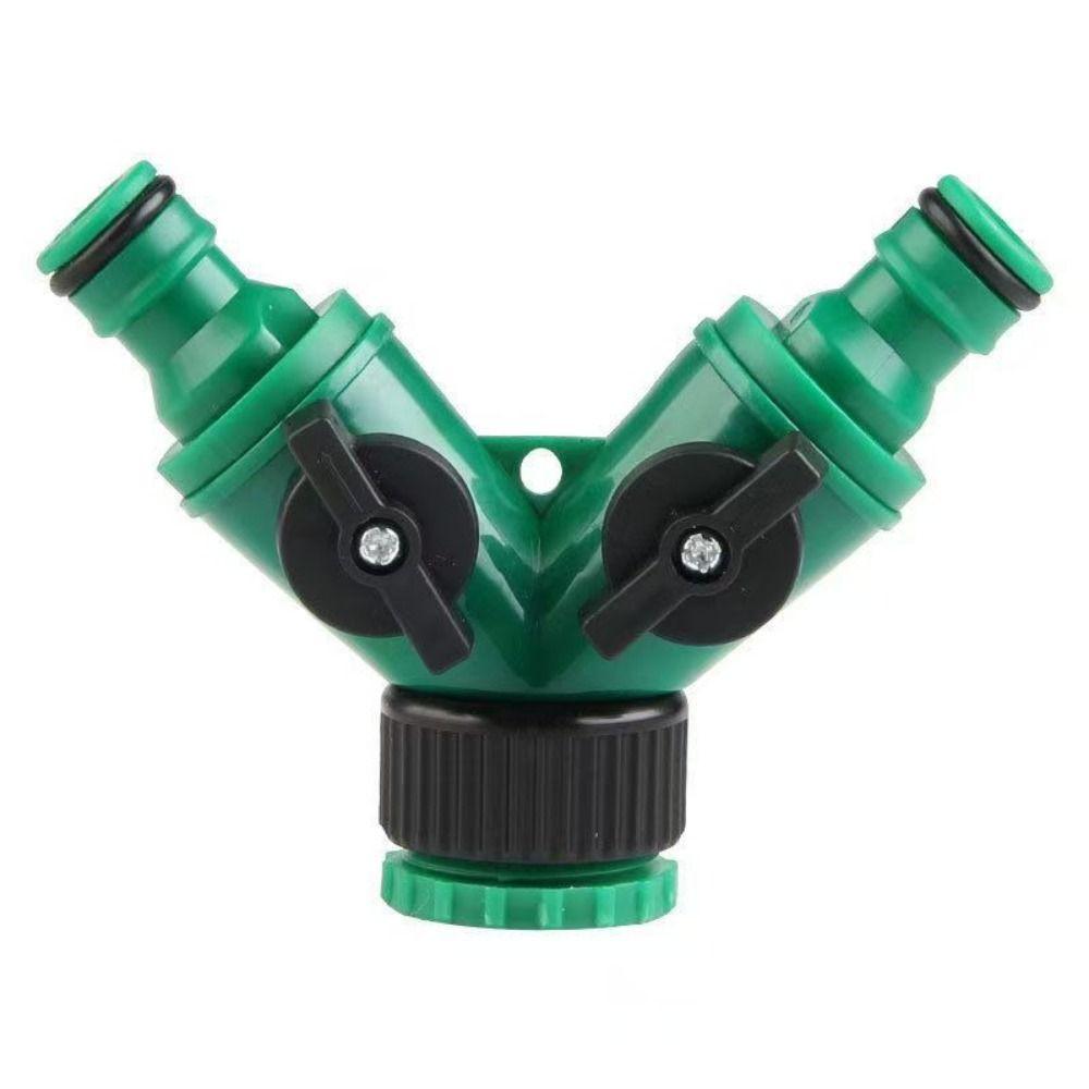 Female Thread Water Splitter Pipe Fitting Valved Splitter Y-Shaped Quick Connector Garden
