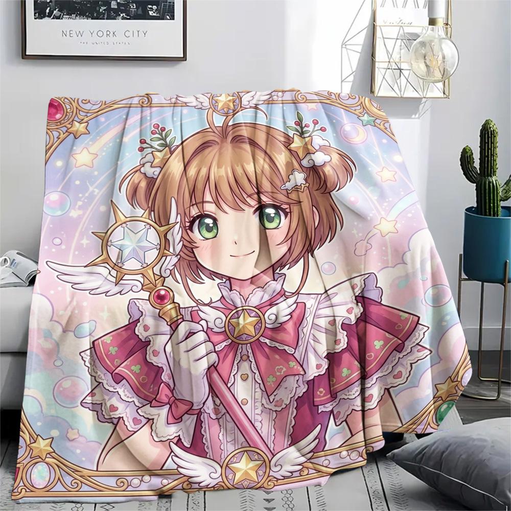 Cardcaptor Sakura Cozy Flannel Blanket Comfortable Warm Print for Travel Picnic Home Bedroom Sofa Bed.-TING