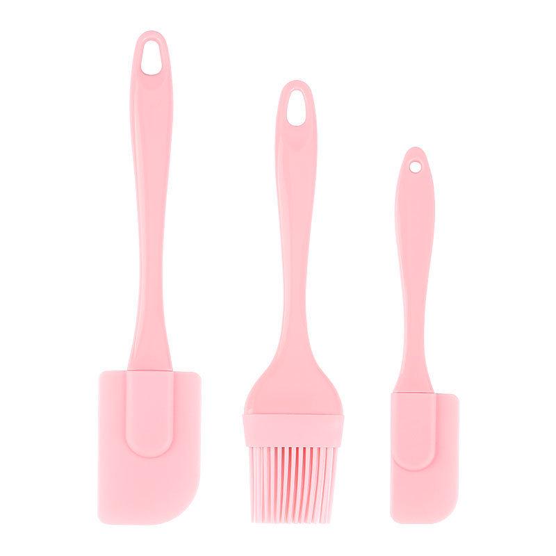 Silicone Scraper & Oil Brush 3-Piece Set for Baking and Cake Decorating (In Stock)