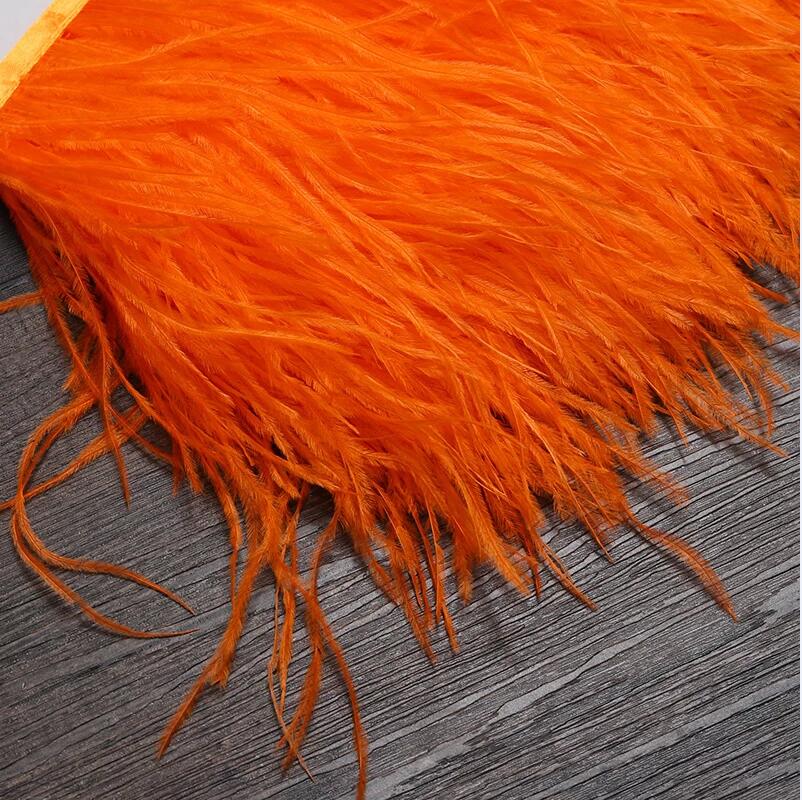 Ostrich Feathers Trim 13-18 CM Plumes on Ribbon Selvage For DIY Wedding Sewing in Dress Decoration Crafts Accessories Wholesale