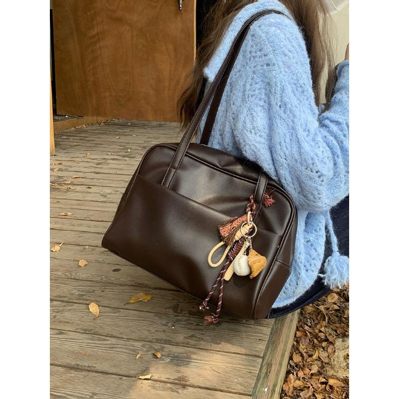 

Сумка на одно плечо Ретро сумка под мышкой Универсальная сумка-тоут большой вместимости кофейный