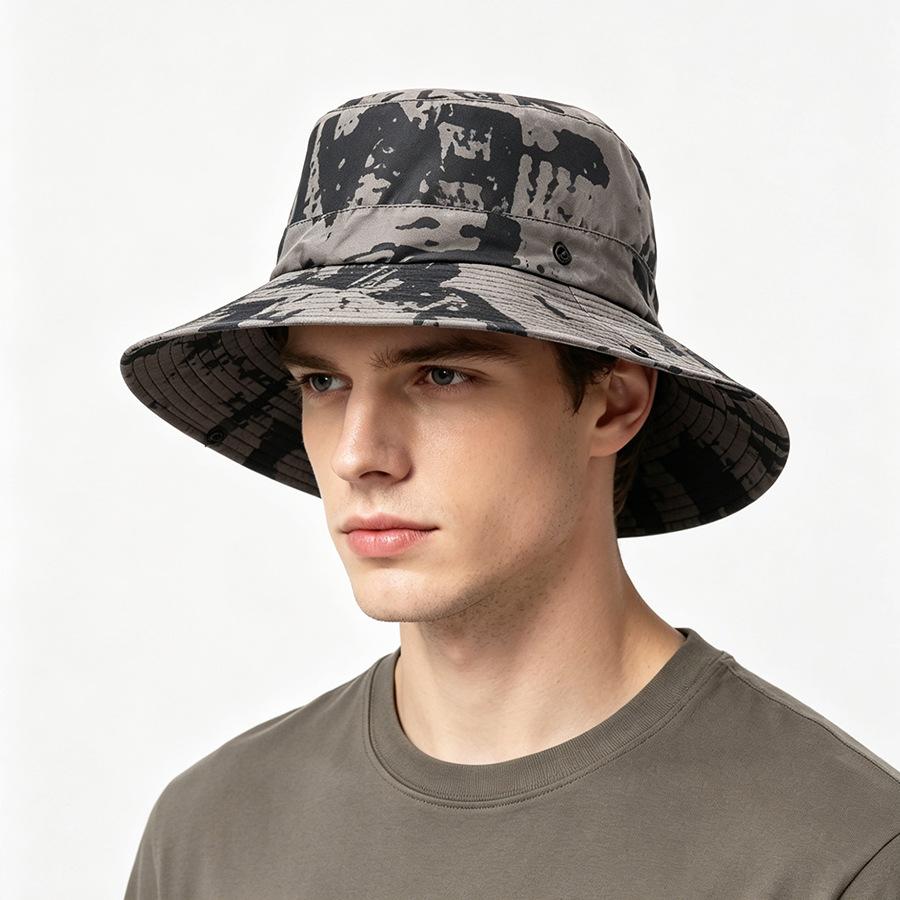 Summer Men's and Women's Camouflage Outdoor Bucket Hat Quick-drying Foldable Benny Hat Climbing Shade Sun Protection Cap Foldable