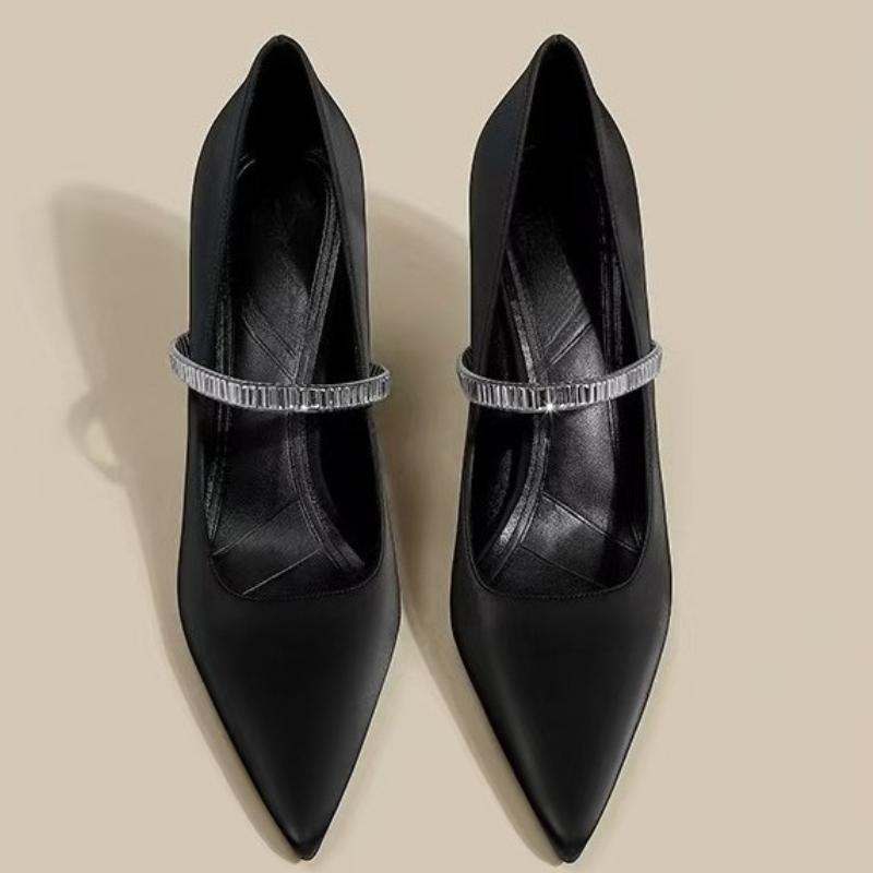 

Fashion Size 2025 New Pointed Stiletto Heel Pumps Women Shoes Small Size Shallow Mouth Commuting Thin Heel Black Work Shoes 34 чёрный