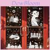 Autocollants PVC Fêtes de Noël avec Bonhomme de neige Maison de neige Père Noël Pour Décoration Festive