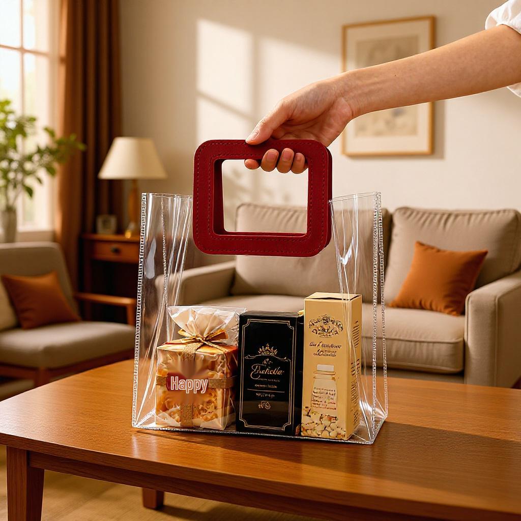 Clear PVC Tote Bag for Festivals, Souvenirs, Weddings, and Bridesmaid Gifts.