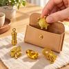 Polished Golden Charm 5Pcs Turtle Set, Four-Leaf Clover Ingot Prayer Wheel Money Frog Good Luck Symbolic Charm, Symbolizes Fortune & Wealth,