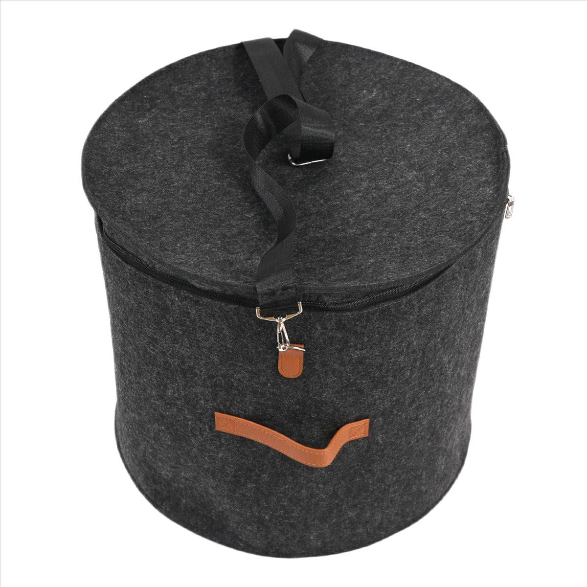 

BHBL Round Hat Storage Box - Foldable Hat Box with Lid for Stuffed Clothes and Animal Toy, Carrying Organizer Box Dark Grey China Mainland