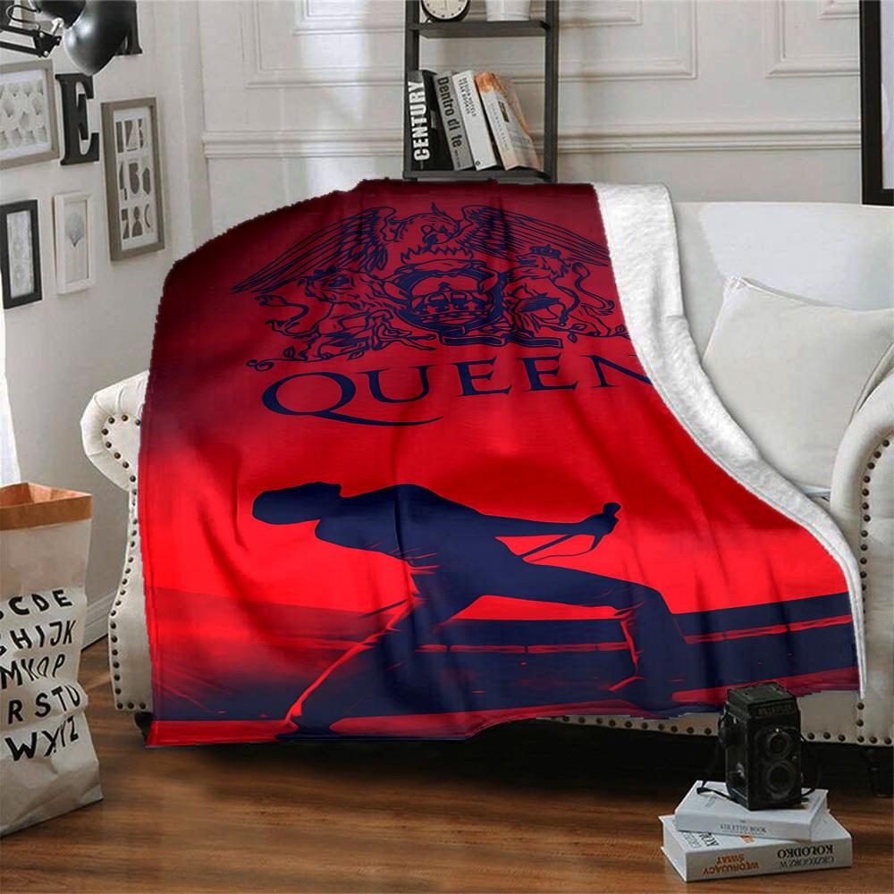 1pc Queen Band Logo Blanket Lightweight Flannel Blanket Throw Blanket For Sofa, Bed, Travel, Camping, Livingroom, Office, Couch