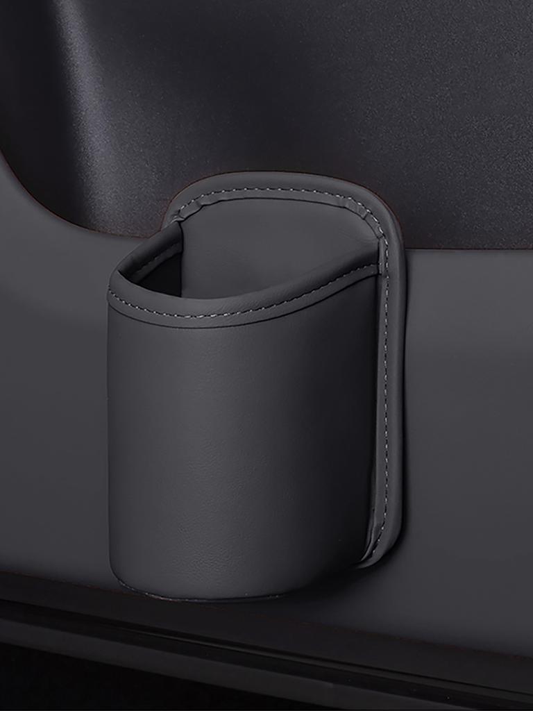 Pu Leather Car Cup Holder Storage -2-In-1 Car Beverage Holder And Storage Box, High-End Car Storage For Mobile Phones/Keys/Coins