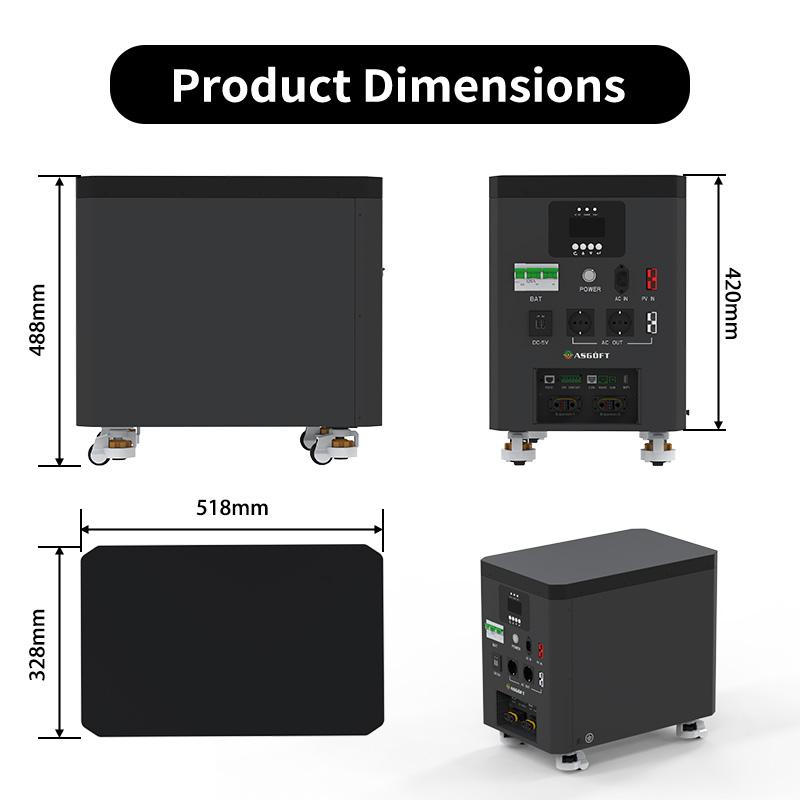 Station d'énergie portable 6200W Cellule de batterie LiFePO4 Contrôleur MPPT Onduleur à onde sinusoïdale pure Lampe de poche pour le camping Panneau solaire US