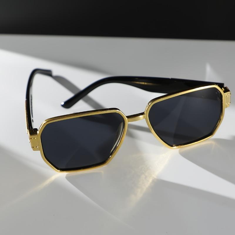 Retro Polygonal Slimming Sunglasses Unisex Fashionable Punk Style Dancing Party Glasses Men's Women's Square Face Suitable