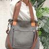 Women's Handbag Grey Canvas Material with Multiple Pockets, Casual and Commuter Style, Crossbody Bag with a Zipper, Large Capacity Bag