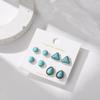 4 pares de pendientes con forma geométrica para mujer, estilo bohemio, con diseño de turquesa sintética, estilo étnico vintage, regalo de joyería