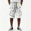 Pantalones Cortos Cargo Casuales para Hombre con Estampado Degradado, Cordón, Múltiples Bolsillos, Longitud hasta la Rodilla, Parte Inferior Ligera para Verano