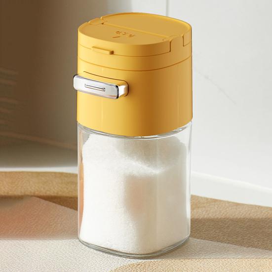 2-In-1 Glass Salt Spice Dispenser with Press-Type Portion Control Airtight 180ml Seasoning