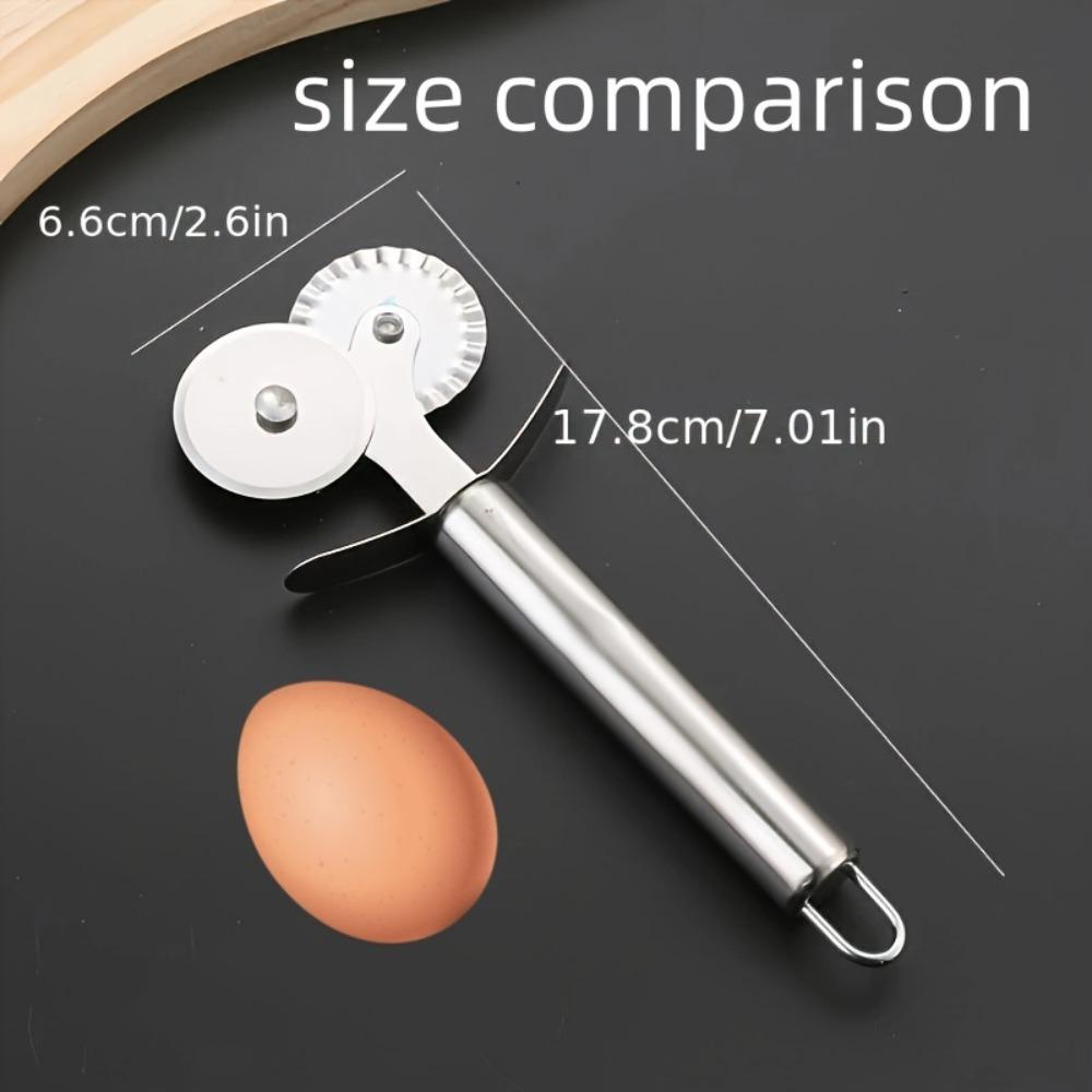 

1 шт. Двойной барабанный нож для пиццы с двумя колесами, острый, ручной, из нержавеющей стали, для пиццы, пирогов, вафель, теста для торта Pizza Cutter