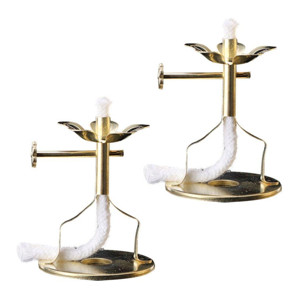 Telescopic Adjustable With Wick Brass Oil Lamp Alloy Wick Base Buddha Supplies Wick Stand Wick Holder