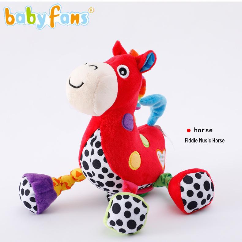 Baby Stroller & Crib Hanging Horse Toy with Pull Bell - Soothing Car Interior Ornament