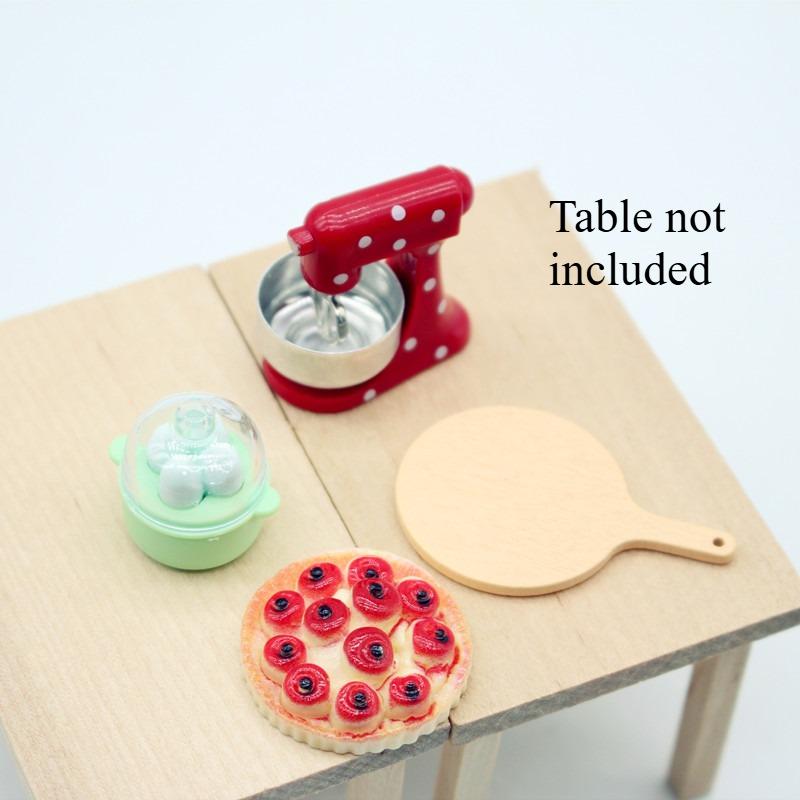 Simulation Mixer Model Dollhouse Simulation Mixer Pizza Plate Miniature Home Model Decor Toy Doll House Accessories