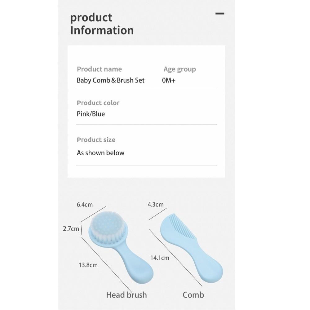 2 PCs Scalp Massage Baby Grooming Kit Plastic Newborn Hair Brush Soft Bristle Scalp Brush