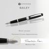 Cross Bailey Black Lacquer Fountain Pen Stainless Steel Medium Nib