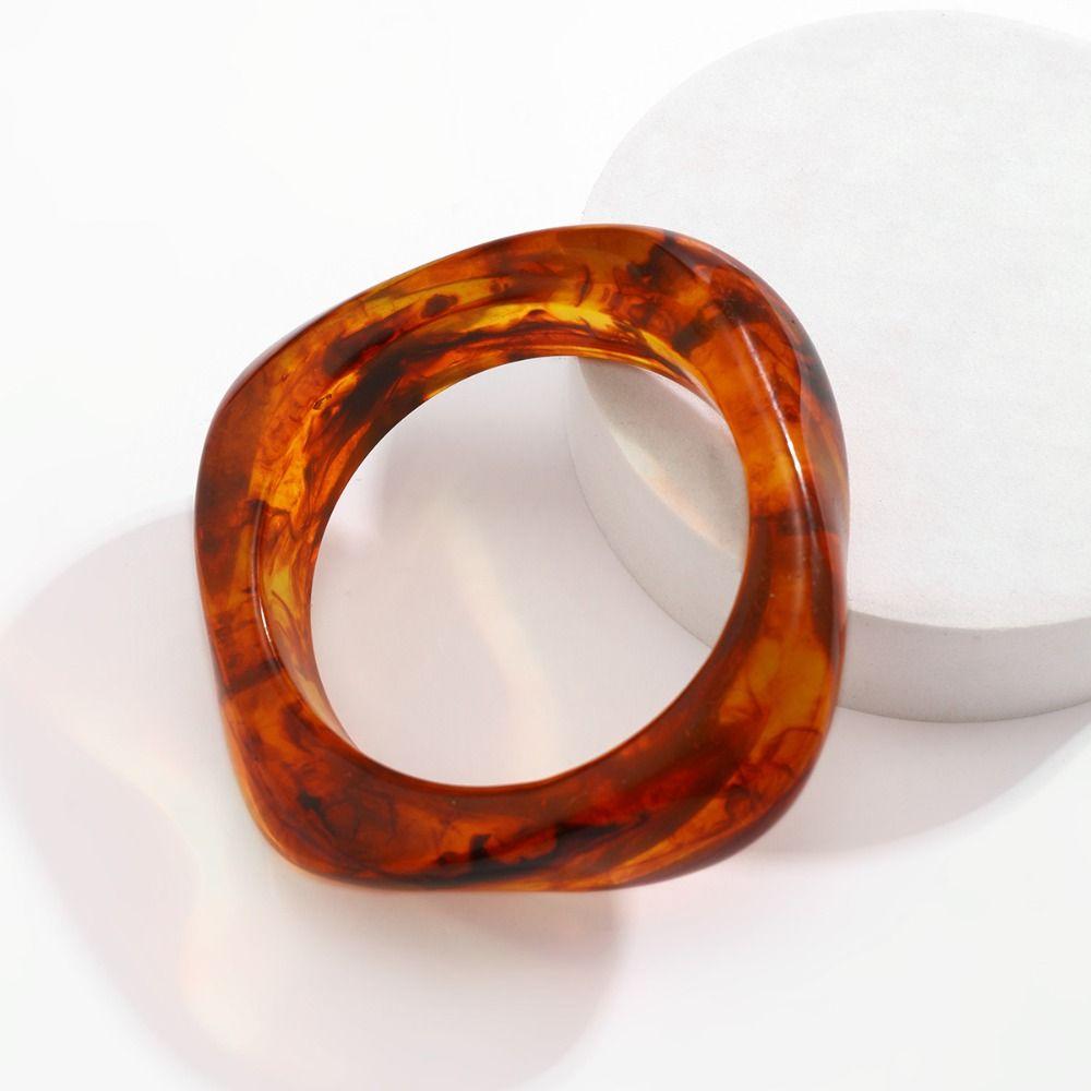 Bohemian Irregular Wide Bracelet Minority Design Transparent Hand Ring  Girls