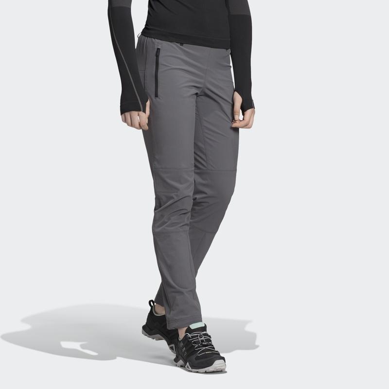 adidas Solid Color Straight Leg Outdoor Casual Pants Women Bottoms Gray EC0671