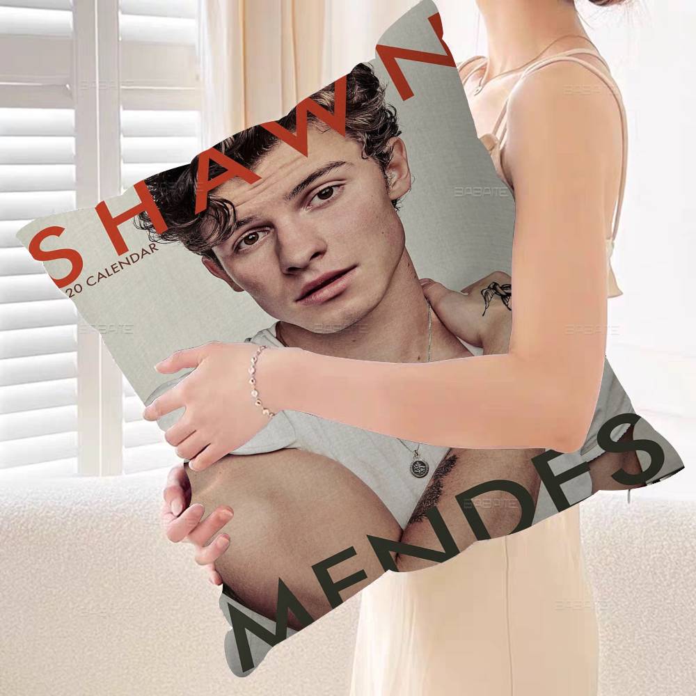 S-Shawn Mendes Populär Sångare Kudde Anime Kudde Soffa Säng Huvudkudde Överdrag Kuddfodral 45x45 cm Mode