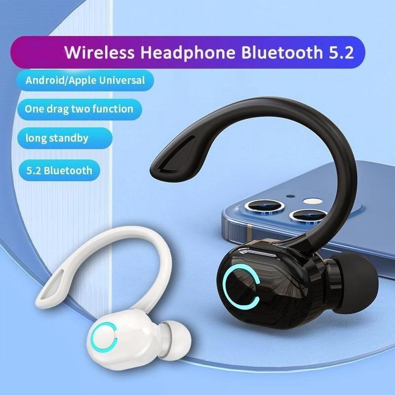 1SET S10 Wireless Business Headphone Ear Hook Bluetooth 5.2 Headset with Mic HIFI Stereo Voice Control Earphones Waterproof Noise Reduction