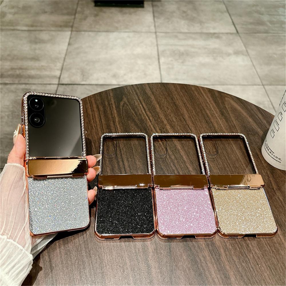 For Xiaomi Mix Flip 2 Case Hinge Protection Rhinestone Glitter PC Phone Cover