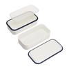 Takenaka Bento Box RETRO MODA Square Lunch Navy Upper 275ml Lower 275ml