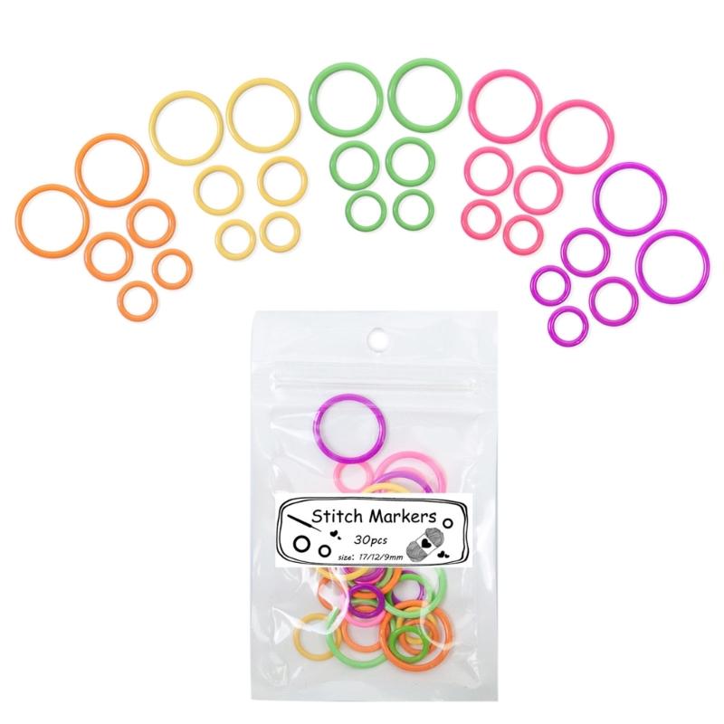 30 Pcs Metal Knitting Markers Crochet Locking Markers Round Stitching Markers Knitting Accessories for Crochet Lovers