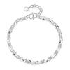 Women Bracelet Lucky Clover Heart Shape Adjustable Length Bracelet Smooth Surface Anniversary Birthday Christmas Bangle