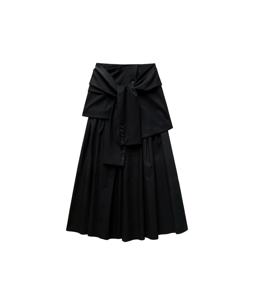 Meuameu Blazer Crop Layered Skirt