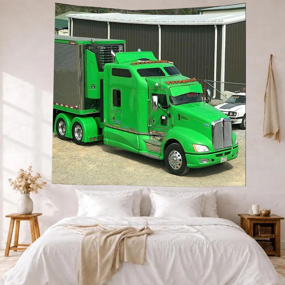 Kw Heavy Trucks Wall Decor Tapestry Art For Pet Memorial Birthdaywedding Party Backdrop Family Gift