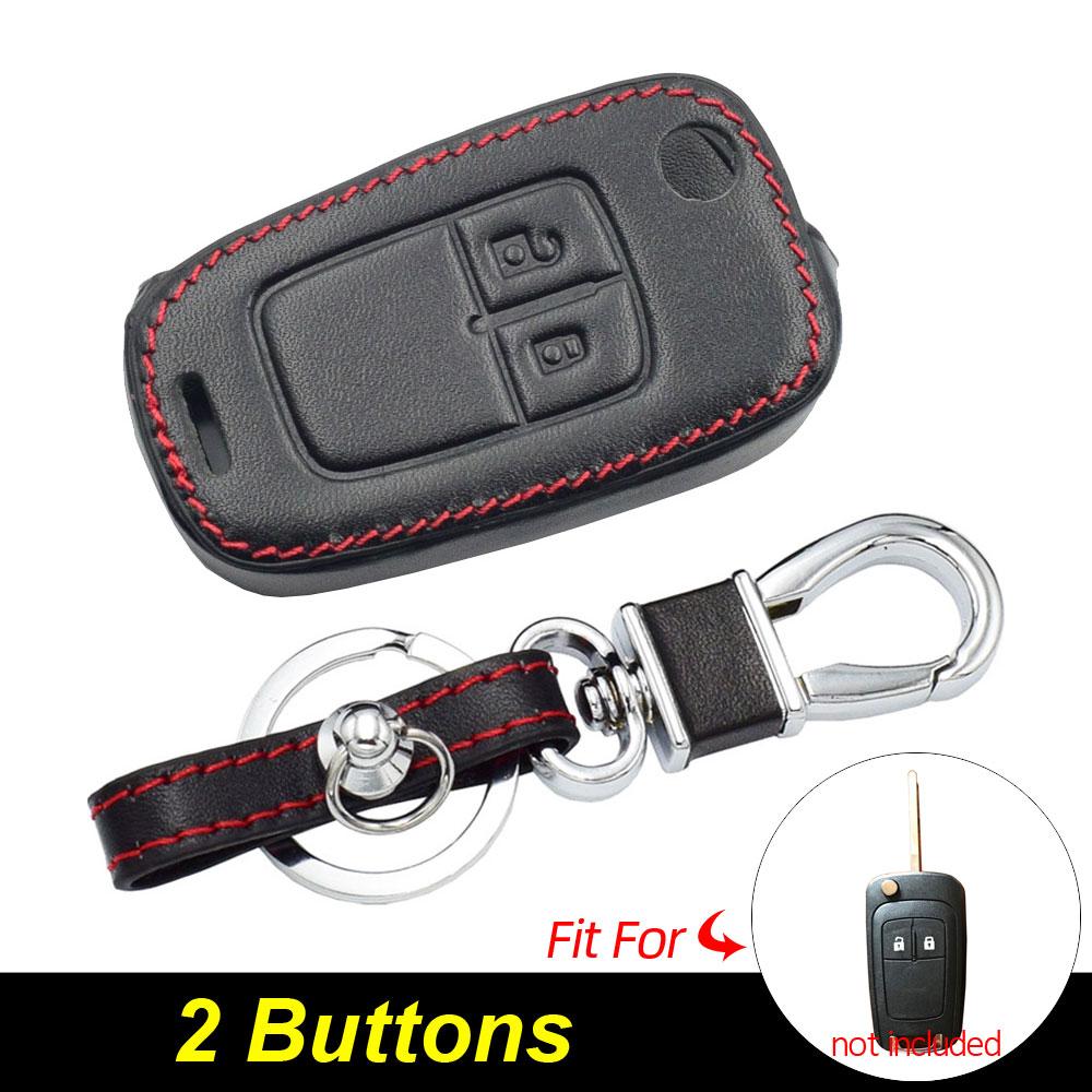 Leather Car Key Case For Chevrolet Camaro Cruze Malibu Impala Equinox Sonic Spark 2 3 4 5 Buttons Folding Remote Protector Cover