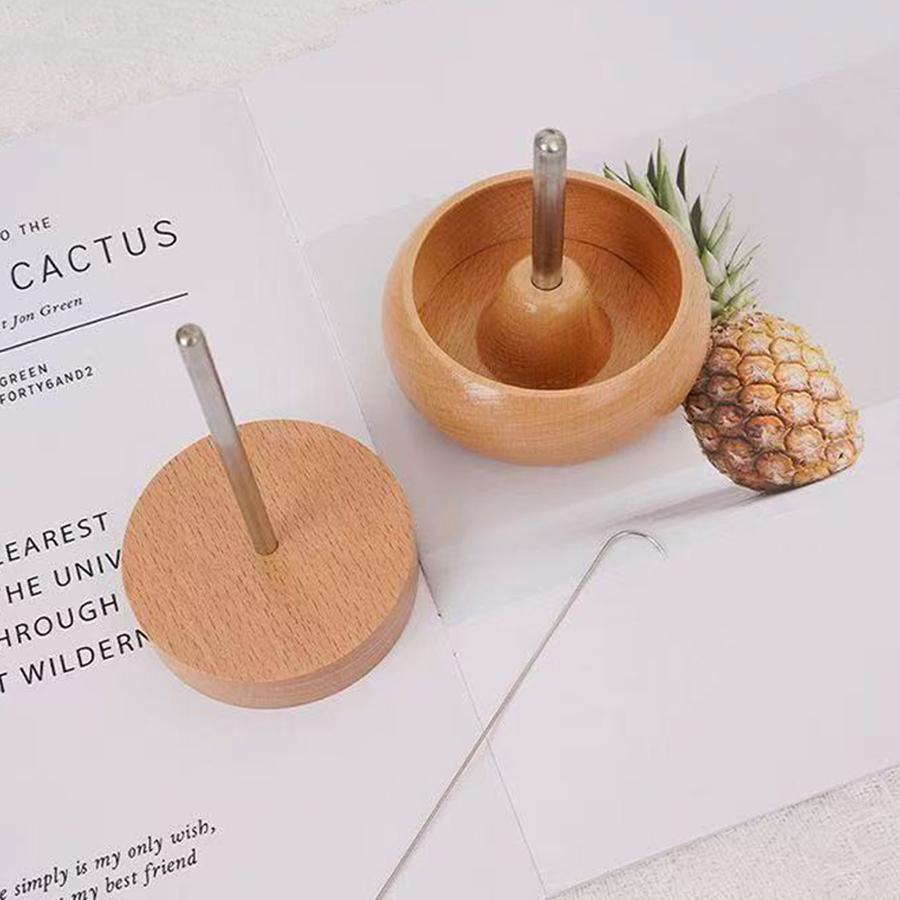 DIY Perlenspinner zur Schmuckherstellung, mühelos rotierender hölzerner Armbandspinner mit 1 Perlenfadennadel