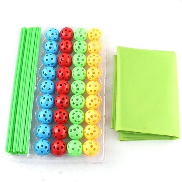 Kids Tent - DIY - Fluorescent - Fort Building Kit - 44 Balls - 86 Sticks