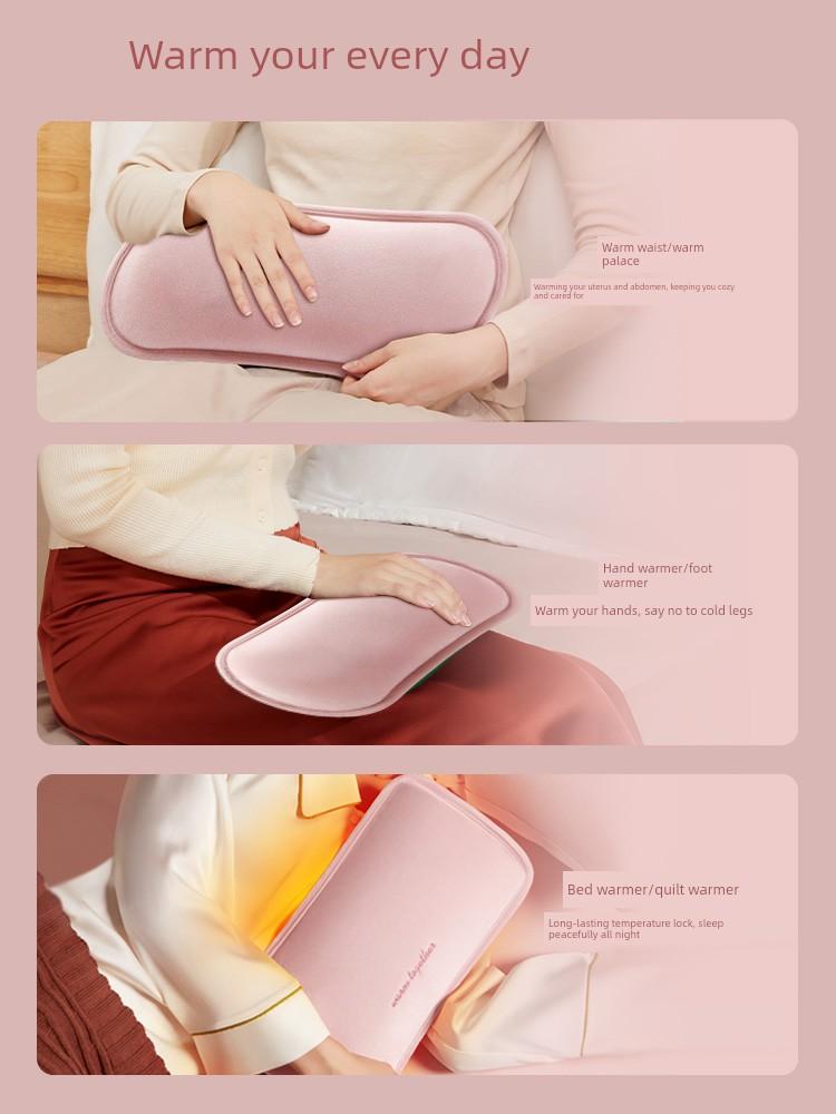 Electric Hot Water Bottle, Warm Water Bag, Hand Warmer, Rechargeable Water-Filled Heating Pad, Explosion-Proof, for Applying On the Stomach, Genuine