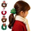 Cute Christmas Stocking Stuffers Flannel Hair Tie for Girls, Soft Scrunches with Reindeer/Christmas Tree/Gift/ Santa Childlike Ornaments Photos Claus