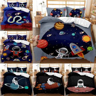 Astronaut Bettwäsche Sets Galaxie Sterne Weltraum Bettbezug Bettdecke Bettbezug Kissenbezug 2-3 Teile Sets Schlafzimmer Dekoration