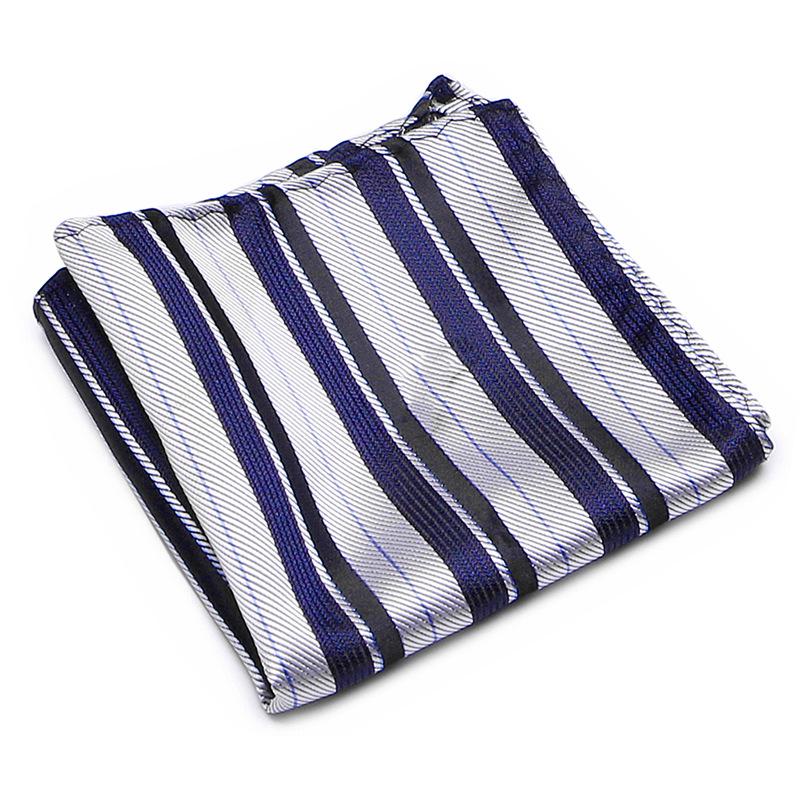 Men's Striped Jacquard Pocket Square for Weddings and Business Suits
