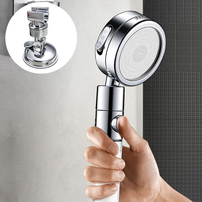Full Plating Adjustable Bathroom Bracket Hand Shower Holder Rail Head Holder Stable Rotation Suction Cup Holder Universal