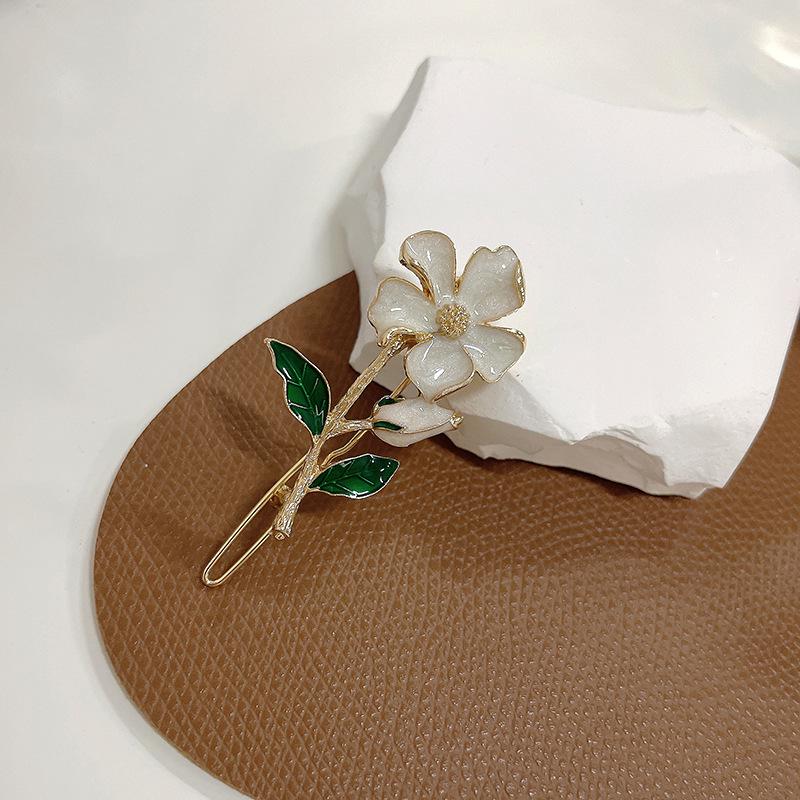 

Ретро французская заколка для волос с цветком для женщин - Летняя заколка-невидимка для боковых прядей