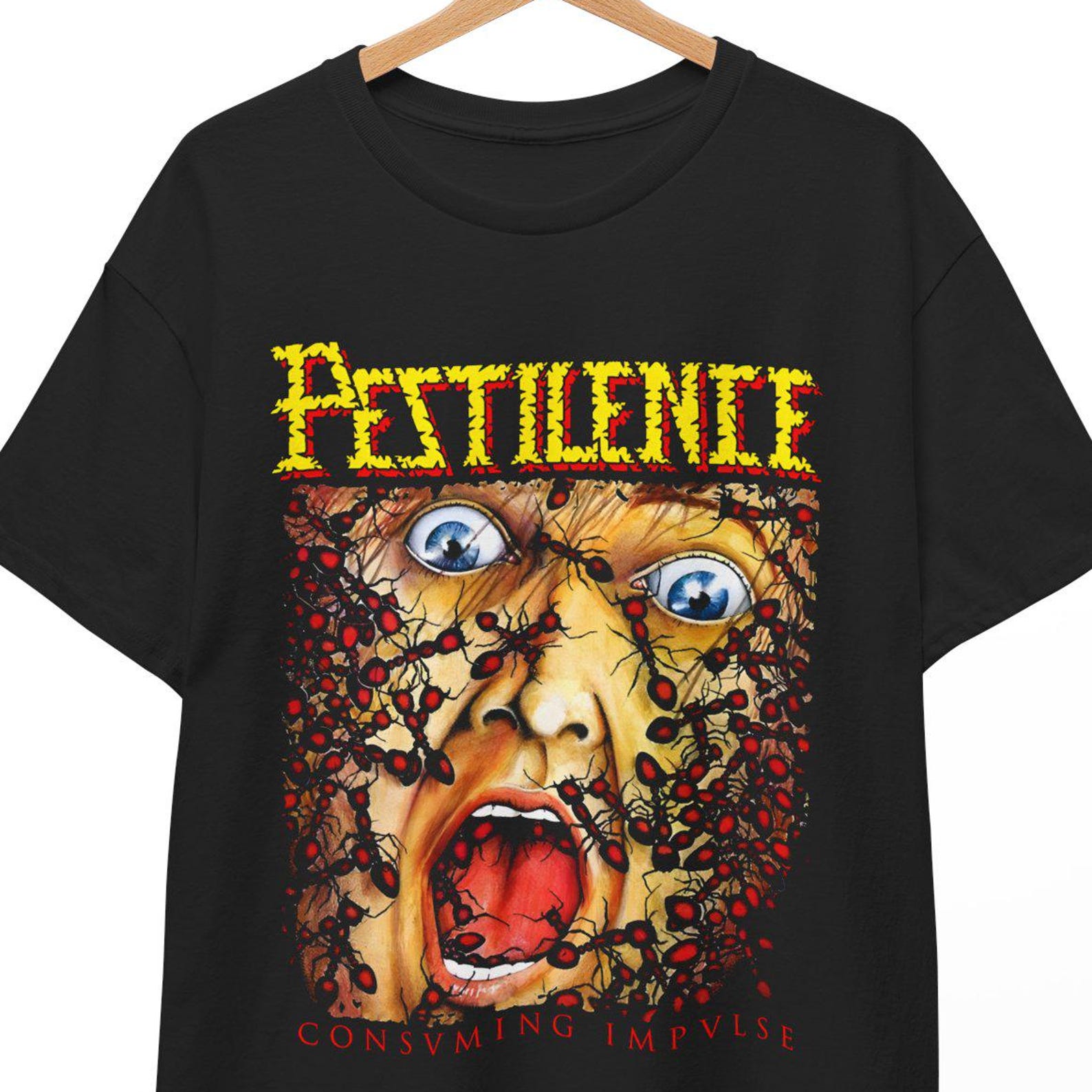 Pestilence  Consuming Impulse  T-Shirt - 80s Death Metal Band Tee - Progressive Technical Metal Shirt - Unisex S to 5XL 2XL