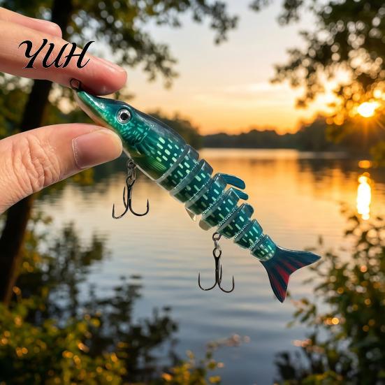 Professional Fishing Supplies 13CM/17G Multi-Jointed Lure, Realistic 8-Section Swimbait with Hooks, Lifelike Baits Bionic Hard Artificial Bait