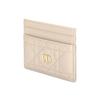 Dior Freesia Metal Logo Diamond Design Calfskin Card Holder Women Accessories Pink Beige S5130UWHC-M51U