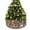 LED Christmas Tree Collar PVC Gingerbread House Christmas Tree Skirt Base Stand Xmas Tree Base Cover Home Party Decorations