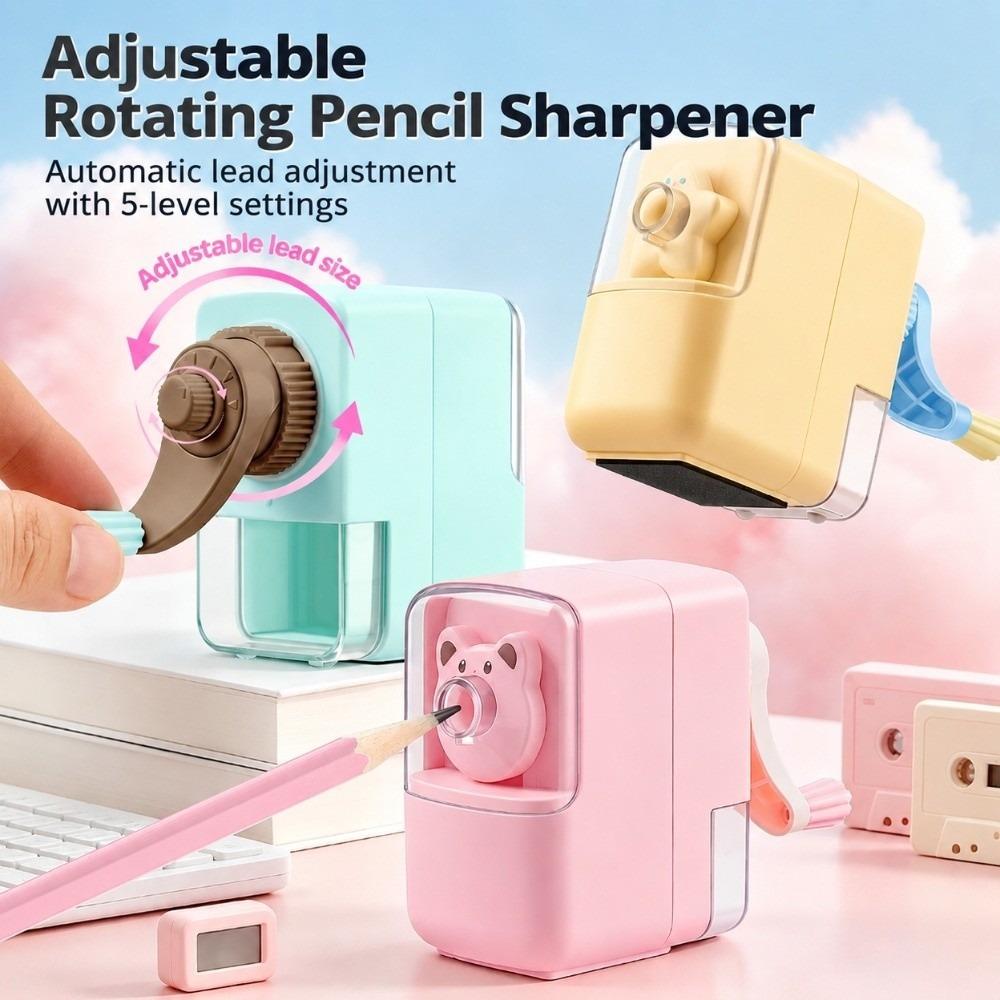 Auto Feed Pencil Sharpener Manual Pencil Cutter Cute Hand Crank Pencil Sharpener  Students