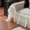 1pc Floral Jacquard Ruffle Hem Sofa Cover, Elegant Chenille Fabric, All-Season Machine Washable, Fits 1-4 Seater